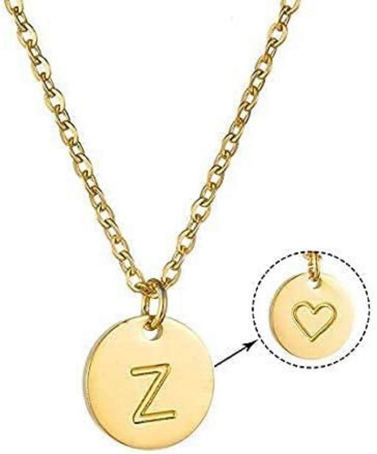 Initialen Kette Buchstaben Anhänger Gold Silber Rosegold Herzen Damen Mädchen