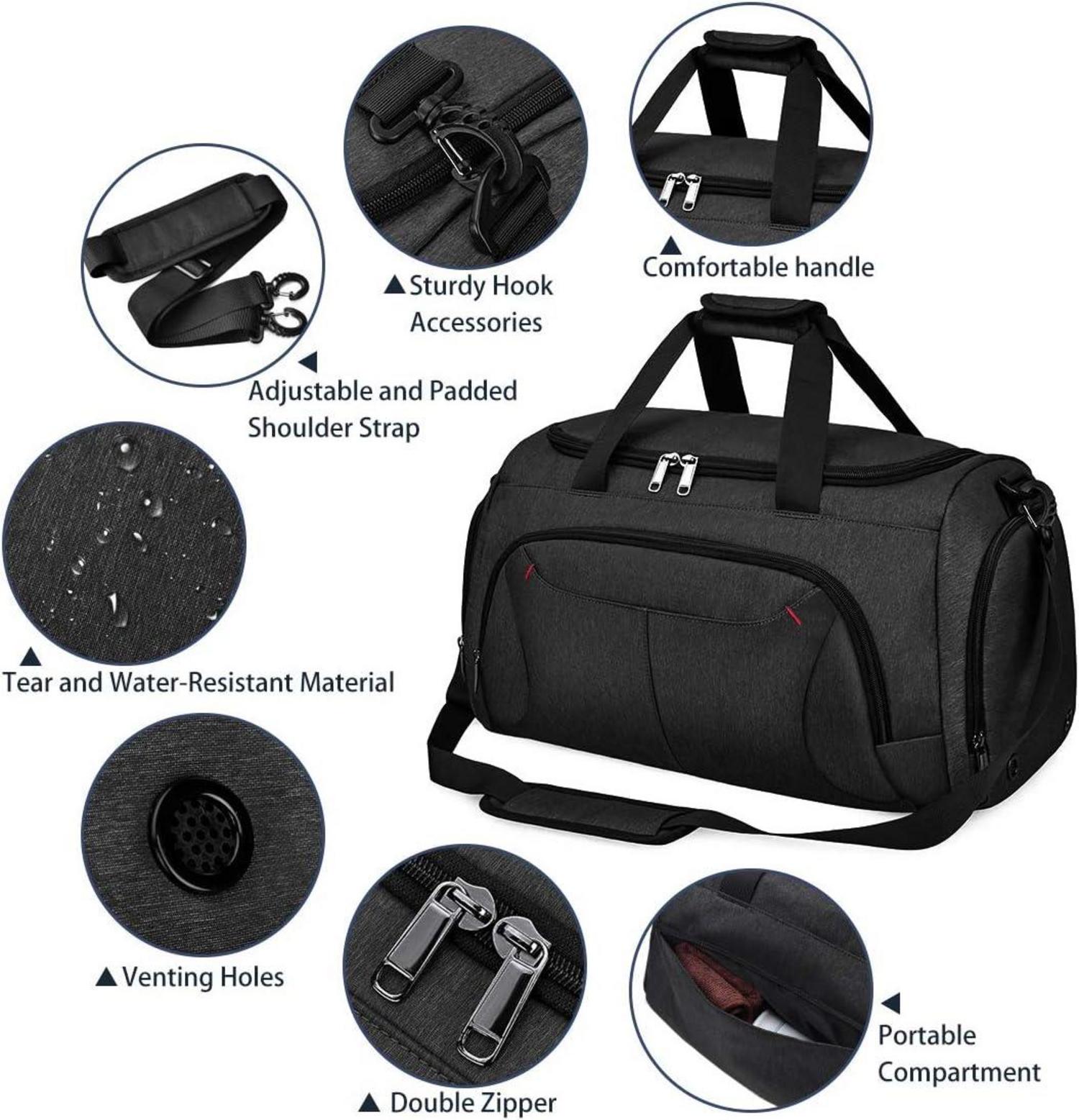 Sporttasche NUBILY mit Schuhfach, 40 l, wasserdicht, Weekender