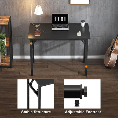 Klapptisch Computertisch 80x40x75cm Schwarz - Büro Schreibtisch Esstisch