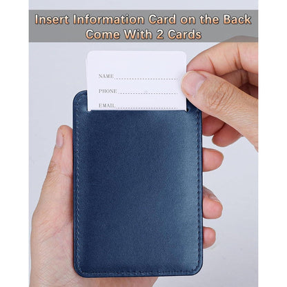 3er Set Kofferanhänger PU Leder Blau | Adressschild