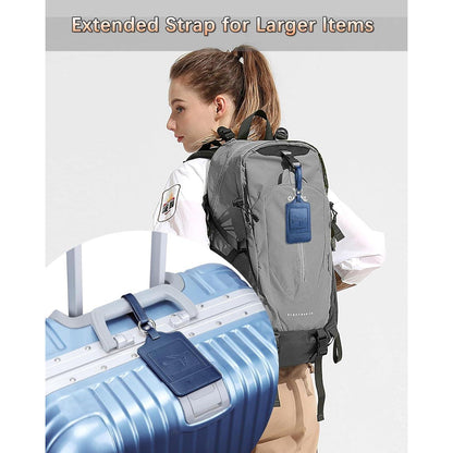 3er Set Kofferanhänger PU Leder Blau | Adressschild