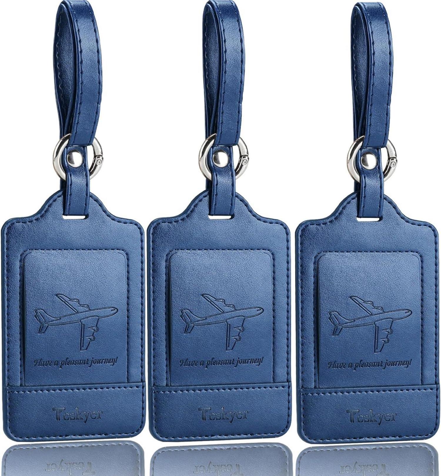 Kofferanhänger PU Leder Schutz der Privatsphäre Blau Flugreise