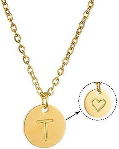 Damen Initiale Halskette Buchstabe Anhänger Gold Silber Rosegold mit Herz