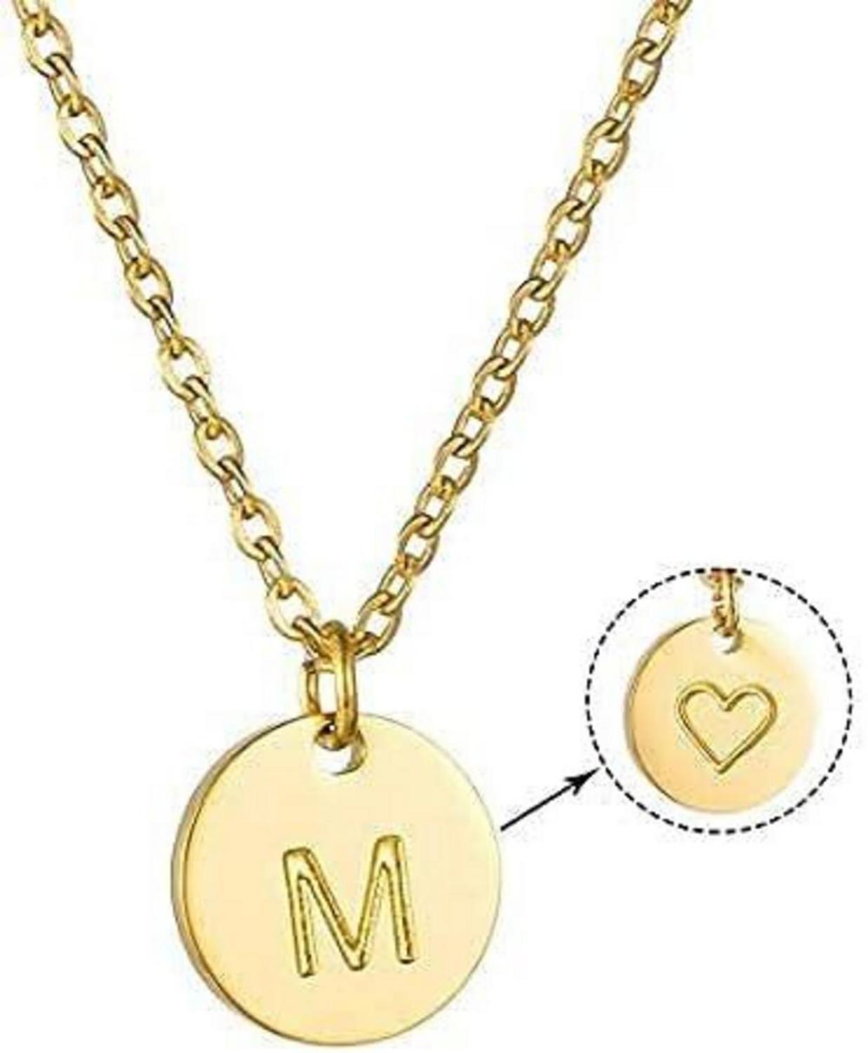 Damen Initialen Kette Buchstaben Anhänger Gold Rosegold Silber herzförmig Geburtstagsgeschenk
