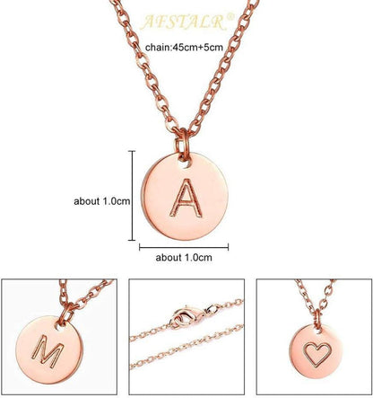Damen Initialen Kette Buchstaben Anhänger Gold Silber Rosegold