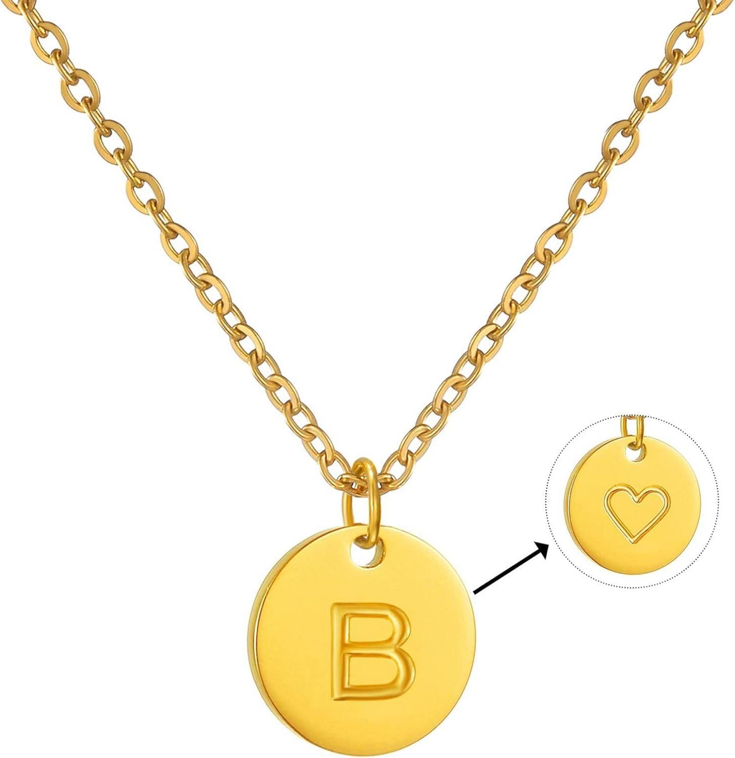 Initialen Kette Buchstaben Anhänger mit Herzen Gold Rosegold Silber