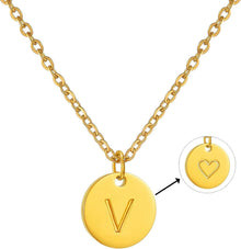 Initialen Buchstaben Anhänger Kette mit Herz Gold Silber_MetaData