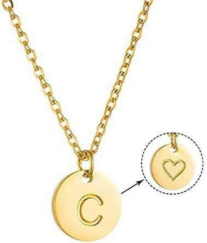 Initialen Kette Damen Buchstaben Anhänger Gold/Rosegold/Silber mit Herz Geschenk