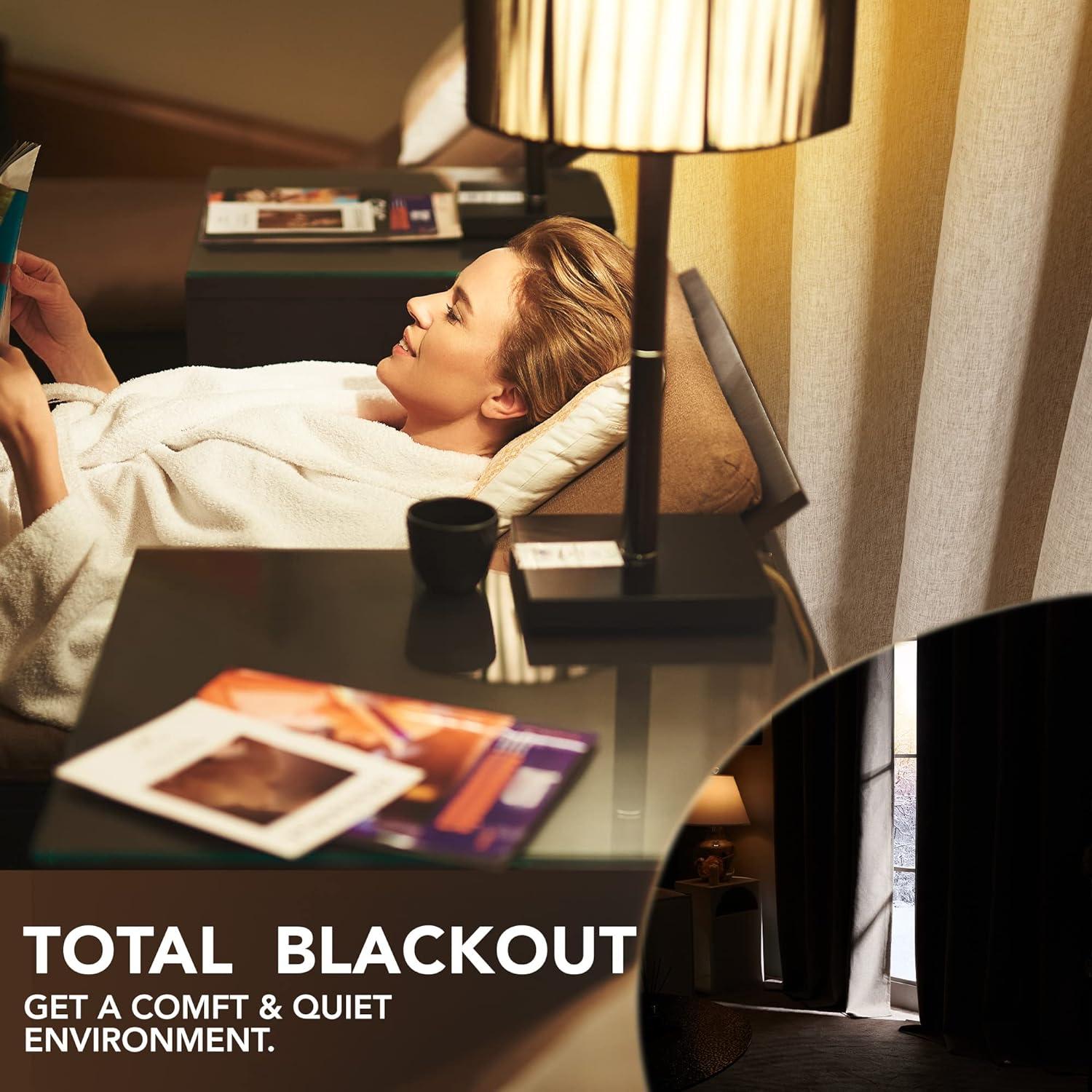 Vollverdunkelungsgardinen Leinenoptik Blickdicht 138x117cm 2er Set