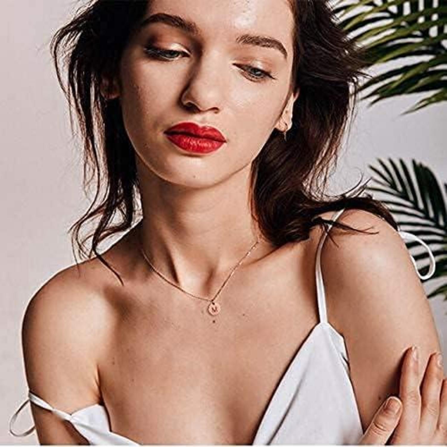 Initialen Kette Anhänger Herz Gold Rosegold Silber Damen Mädchen B
