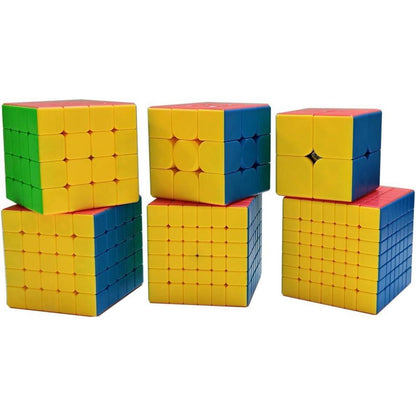 Zauberwürfel Set 6er Pack – 2x2 bis 7x7 Puzzle Cubes