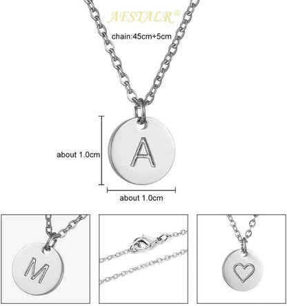 Damen Initialen Kette Buchstaben Anhänger Gold/Silber Rosegold Mit