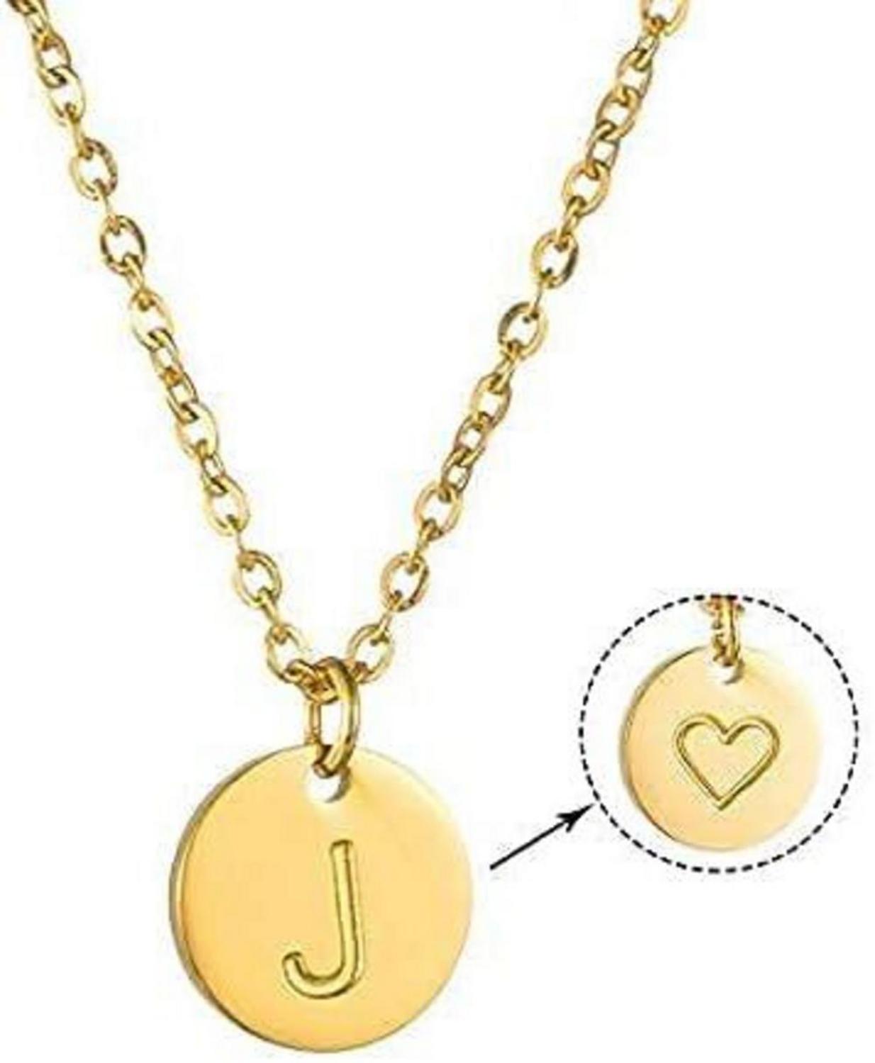 AFSTALR Damen Initiale Buchstaben Kette Gold Silber Rosegold mit Herzen