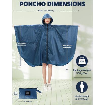 ANYOO Wasserdichter Regenponcho für Radfahren und