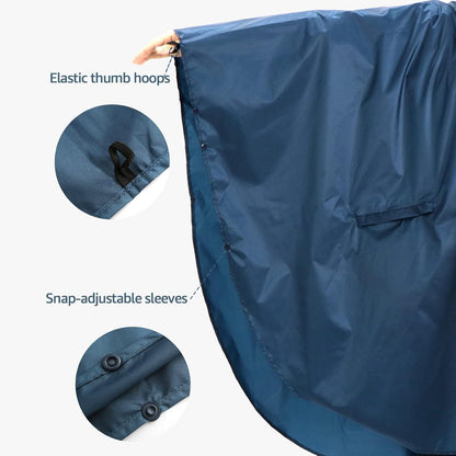 ANYOO Wasserdichter Regenponcho mit Kapuze für Radfahren und Outdoor