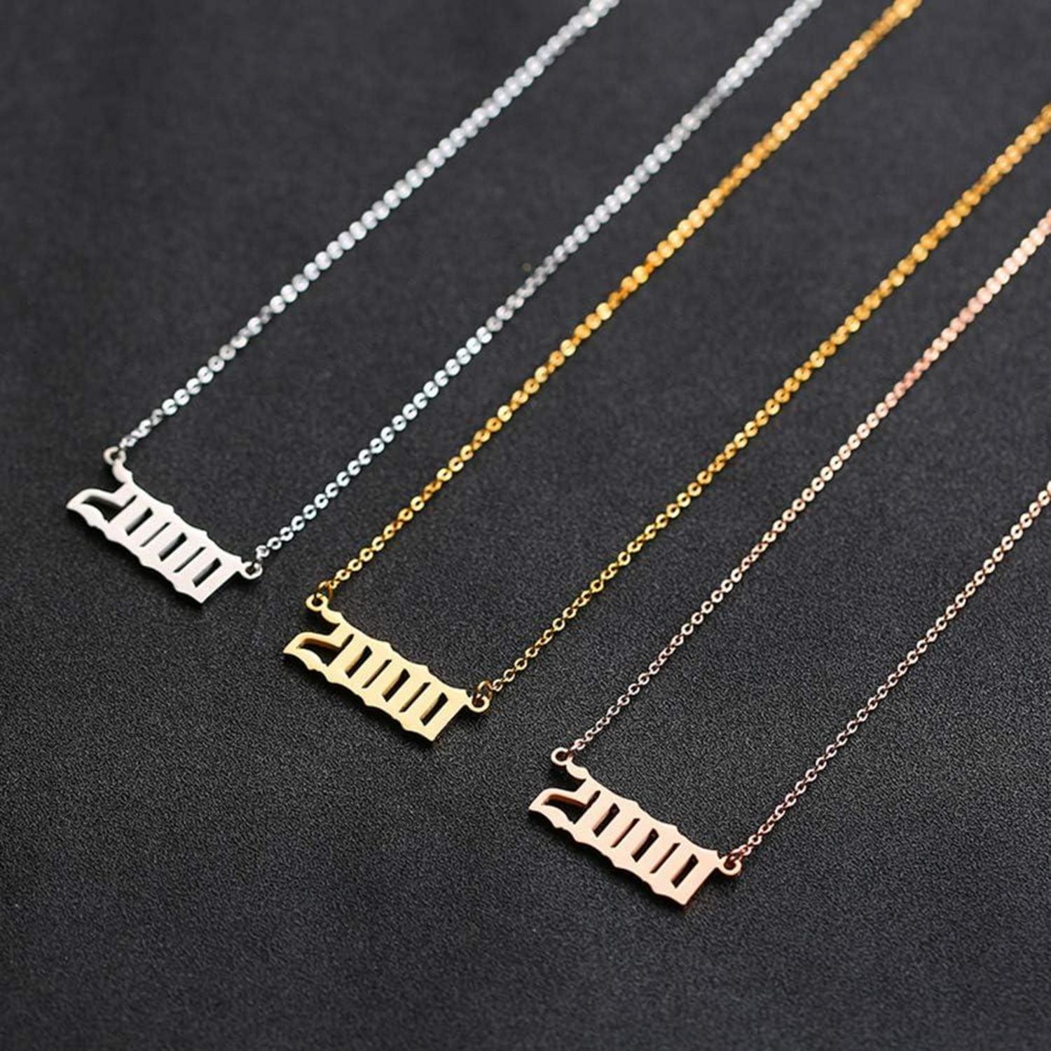 AFSTALR Birth Year Number Necklace for Women, Birthday Gifts Charm Jewelry 2005 Gold