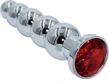 Analplug Edelstahl Butt Plug Metall Anal Spielzeug 5 Kugeln Rot