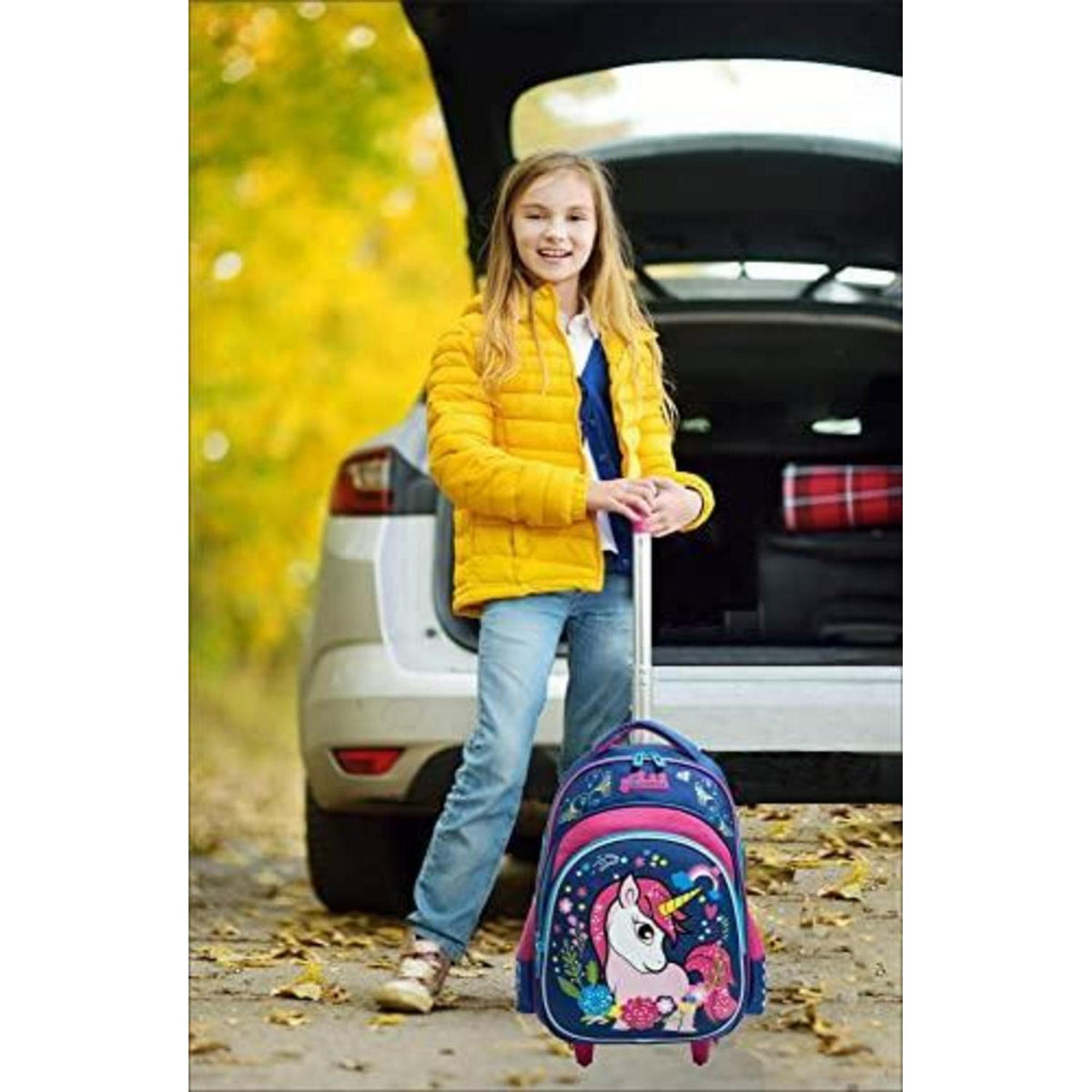 Rollrucksack für Mädchen 6-8 Jahre – Mintfarbenes Koffer-Set