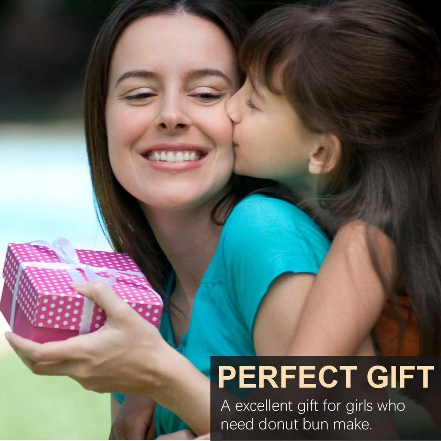 Donut Haarknotenformer Set für Frauen und Mädchen in Beige