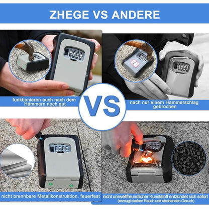 ZHEGE Schlüsseltresor mit 4-Stellige Zahlencode, Wetterfest