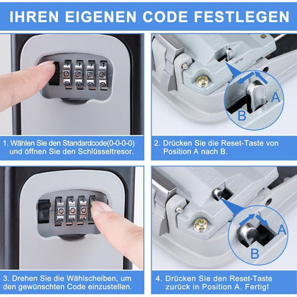 ZHEGE Schlüsseltresor mit Zahlencode für