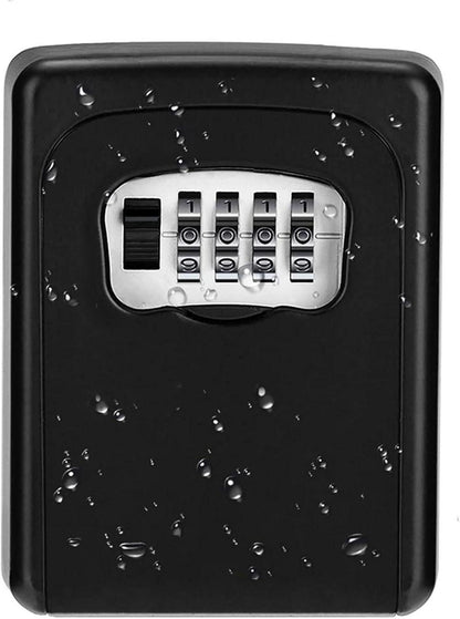 Schlüsseltresor mit 4-stelligem Zahlencode für draußen, Schwarz
