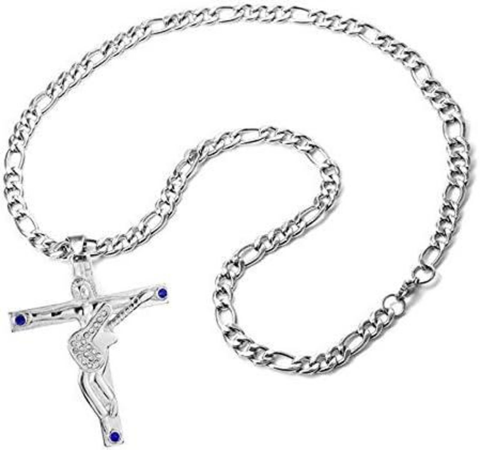 Johnny Hallyday Kreuz Anhänger Halskette Silber Metall Damen Herren Geschenk
