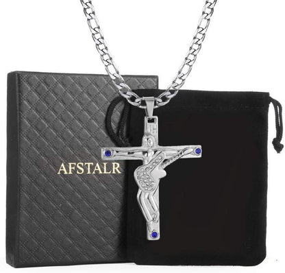 Johnny Hallyday Kreuz Anhänger Halskette Gitarre Rocker Signature Silber