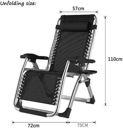 Lehnender Schwerelosigkeitsstuhl für Patio-Garten-Strand-Pool, 200kg - Silber