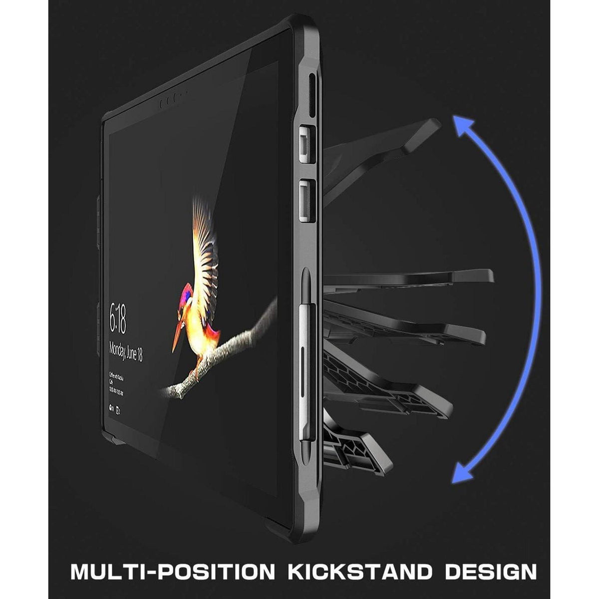 Schutzhülle für Surface Pro mit Ständer & Stifthalter, Schwarz