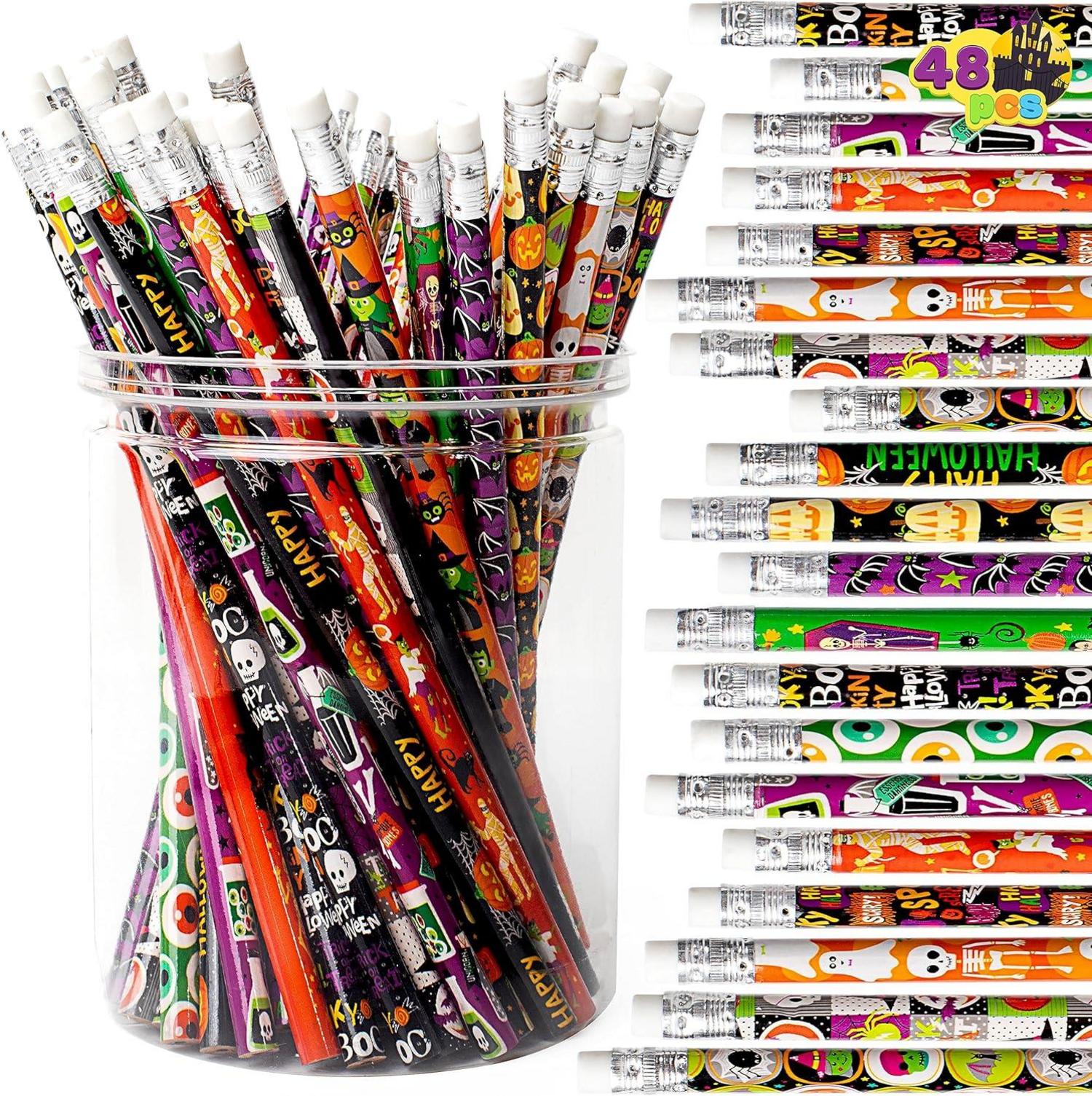 Halloween-Bleistiftsortiment 48 Stück 12 Designs Radiergummi Kinder