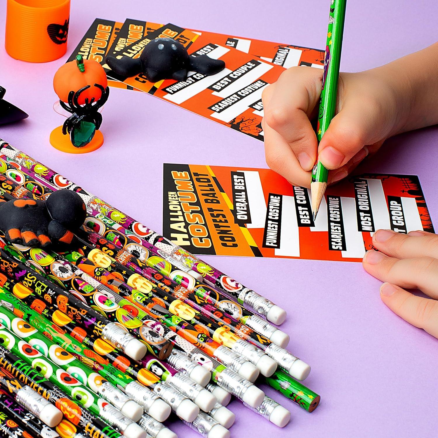Halloween Bleistift Set 48 Stück Radiergummi 12 Designs Kinder Geschenk