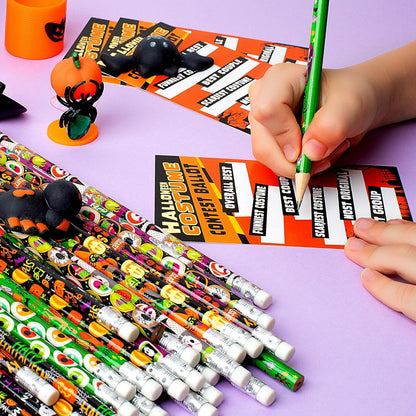Halloween Bleistift Set 48 Stück Radiergummi 12 Designs Kinder Geschenk