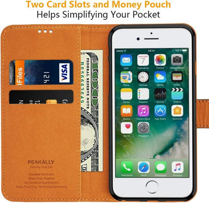 Handyhülle für iPhone SE 2022 Leder Flip Case Brieftasche
