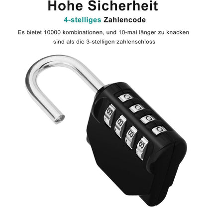 Vorhängeschloss Zahlenschloss 4 Stellig Fitnessstudio