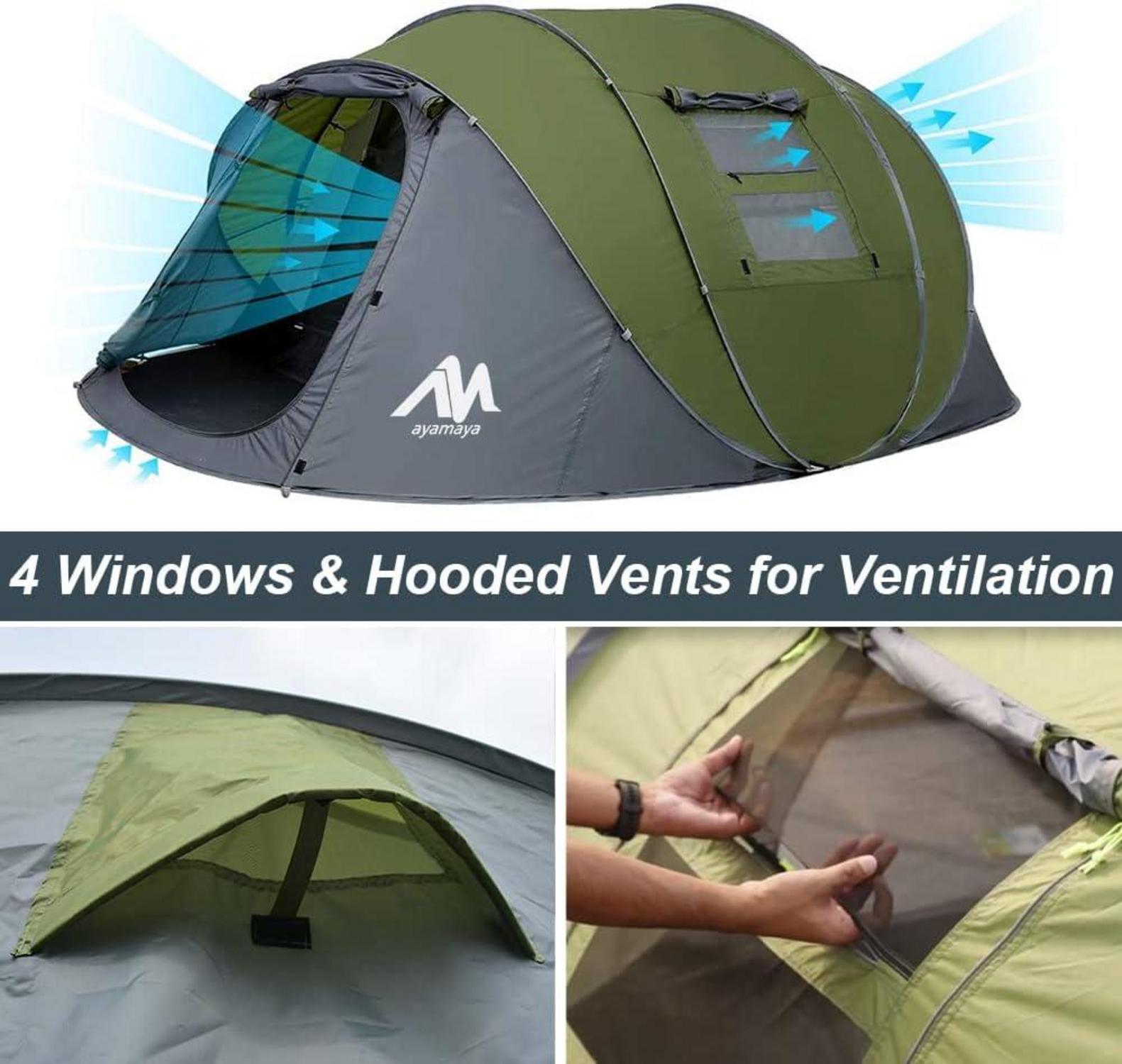 Wasserdichtes Camping Zelt 4-6 Personen Pop up Familienzelt mit Vorraum