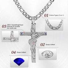 Johnny Hallyday Kreuz Anhänger Halskette Kette Silber Damen
