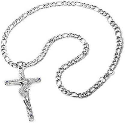 Johnny Hallyday Kreuz Anhänger Halskette Silber 100% Metall