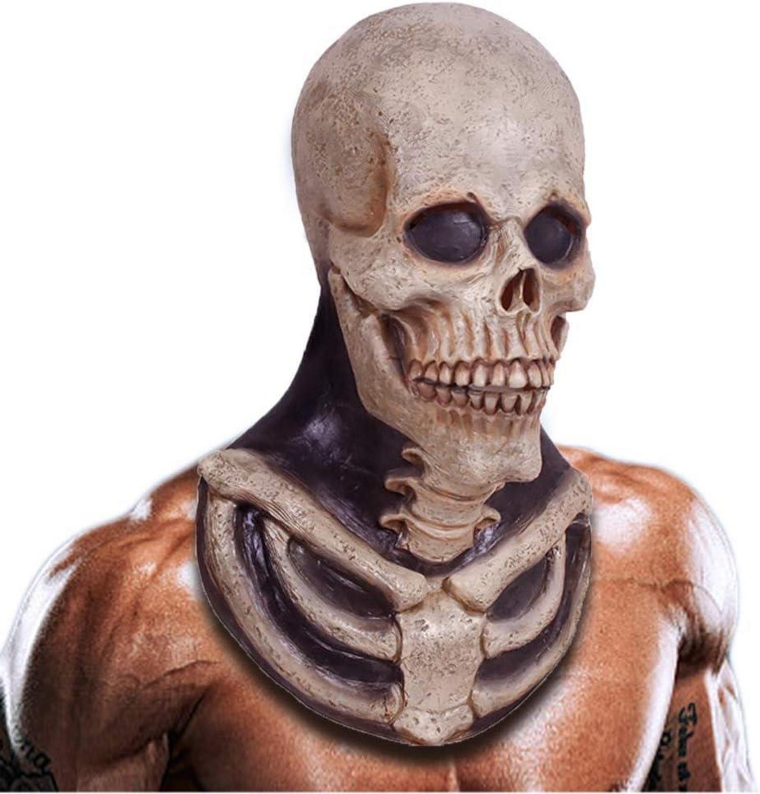 Schädel Skelett Knochen Bruststück Halloween Maske Horror Latex Gummi