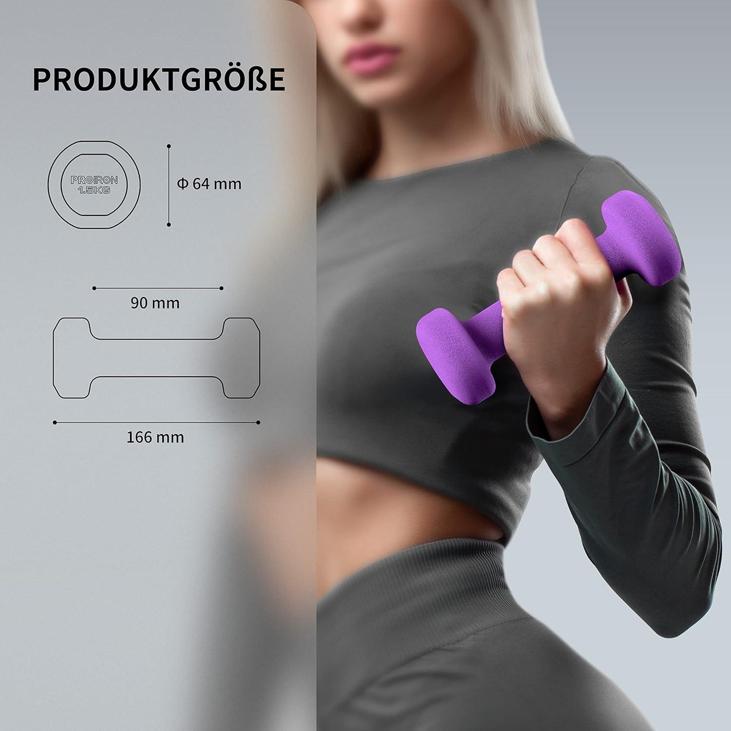 Neopren Kurzhantelset 1.5KG 2er-Set Frauen Gymnastik Yoga Pilates Kinder