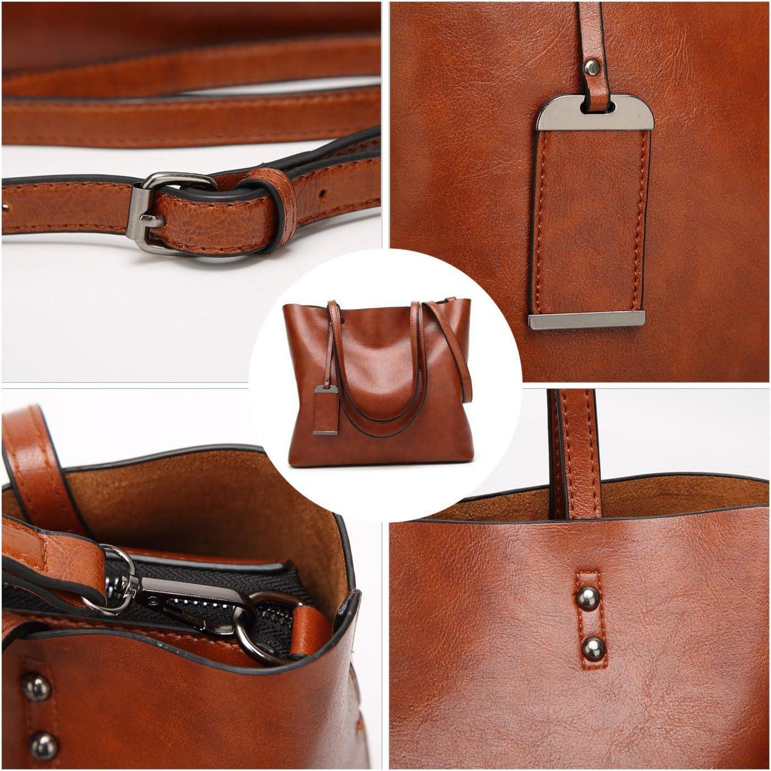 Handtasche Damen PU-Leder Tote Schulterriemen Vertikal Schwarz