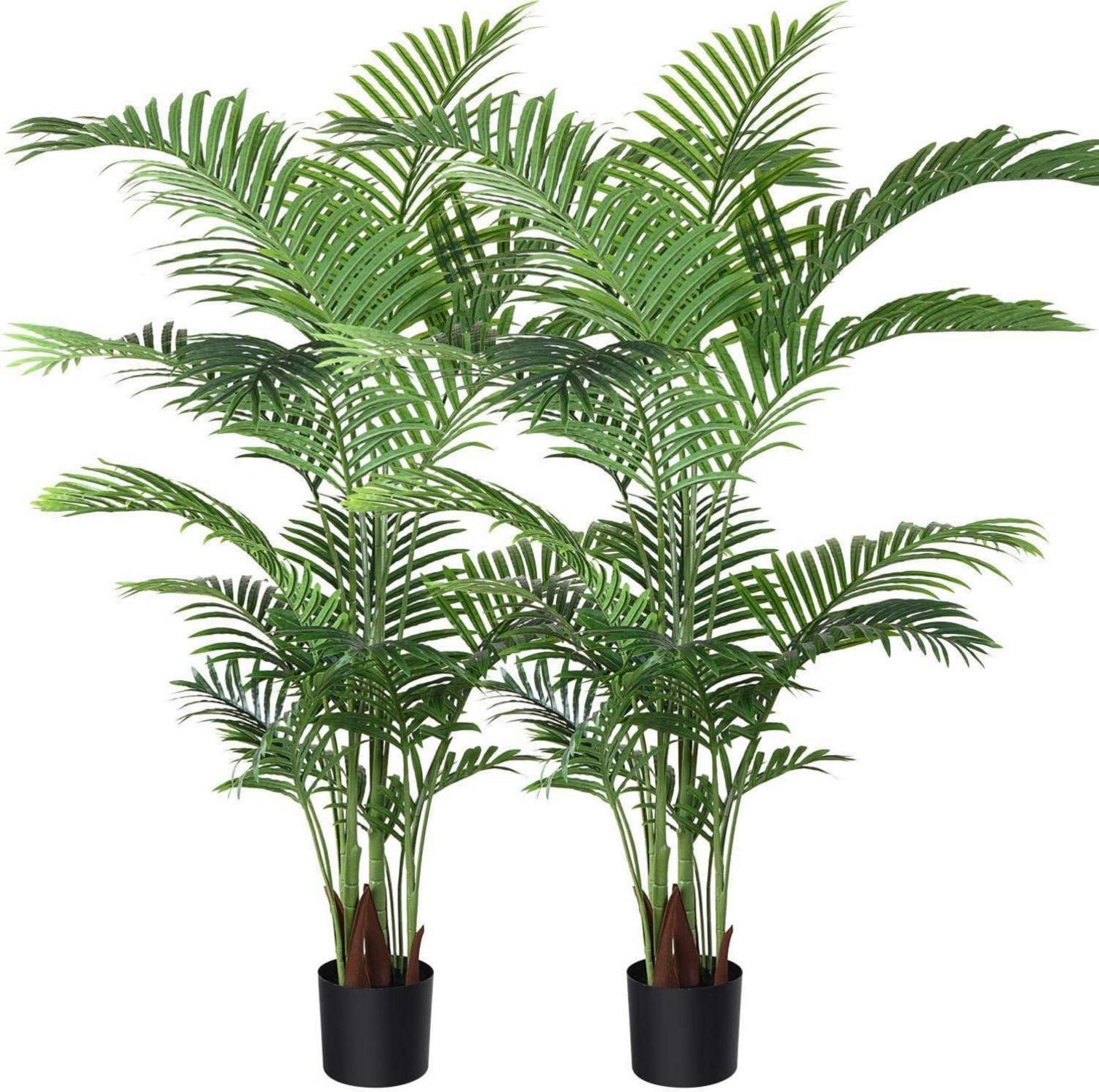 Künstliche Areca-Palme 160 cm, 17 Zweige, Innen & Außenbereich, 2er