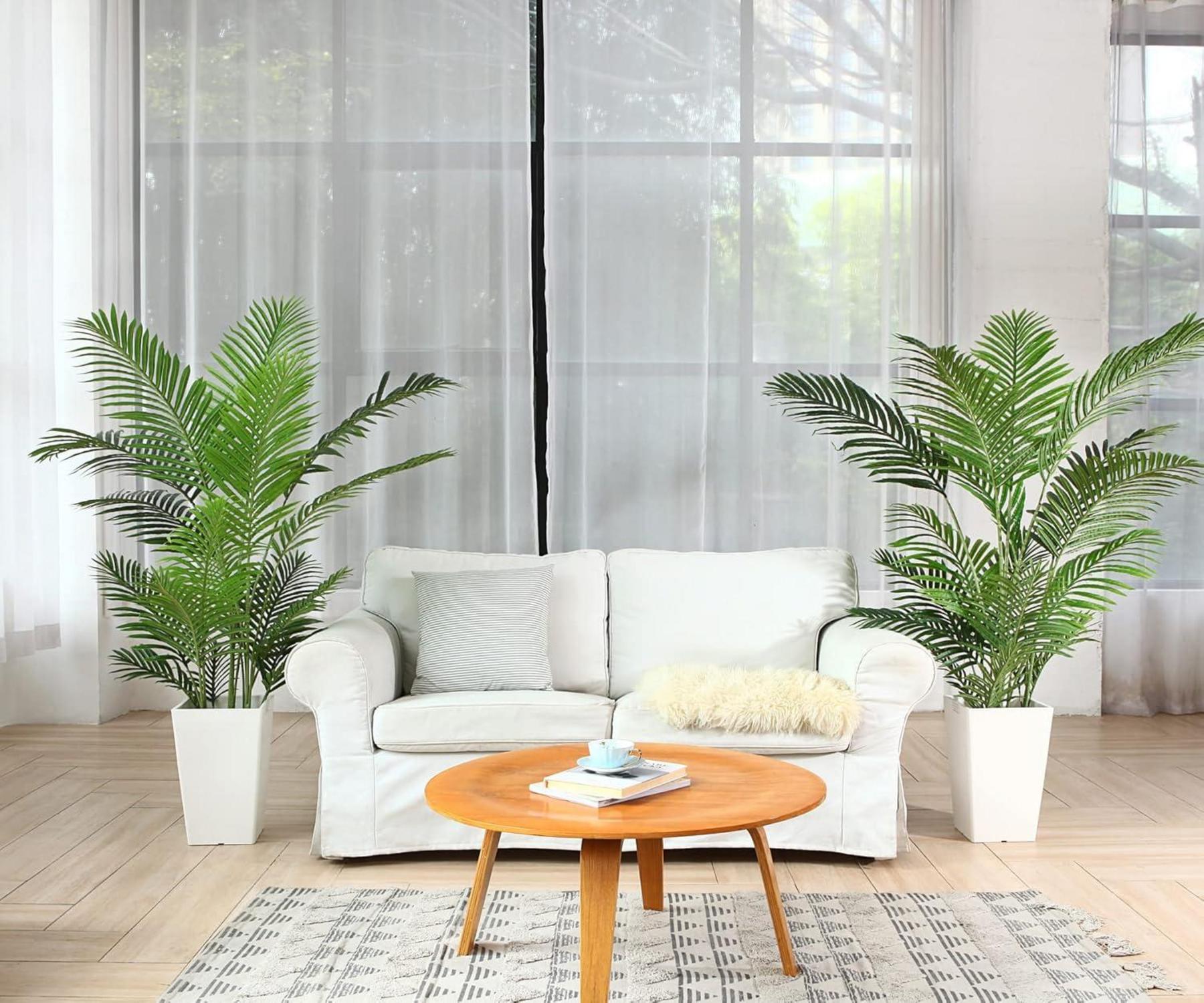 Künstliche Areca-Palme 160cm 17 Zweige moderne Deko Innen Außen 2er Pack