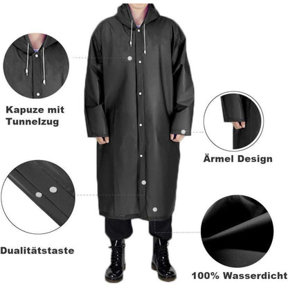 Durchsichtiger Regenponcho Unisex, Wiederverwendbar