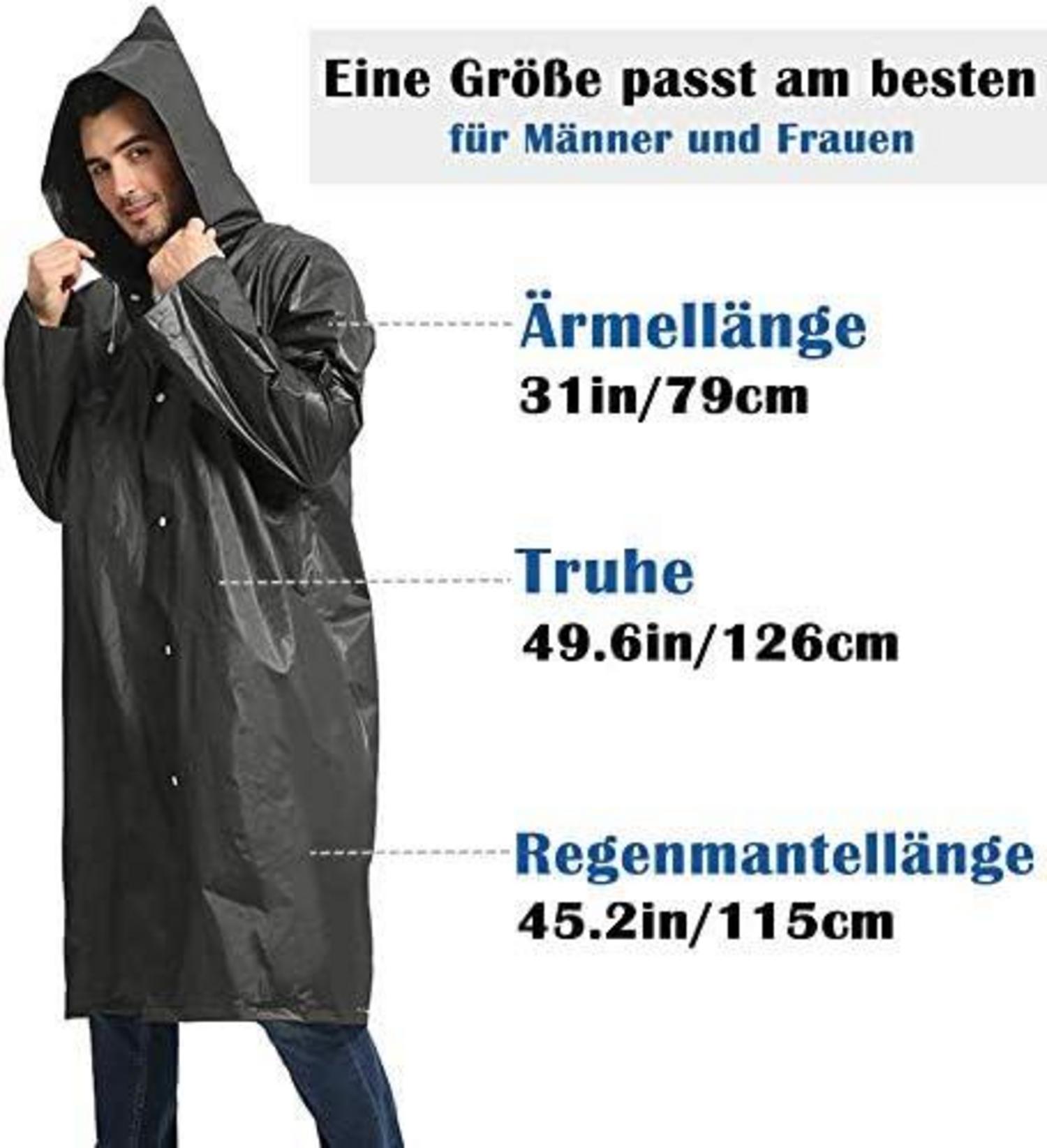 Durchsichtiger Regenponcho Unisex, Wiederverwendbar
