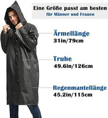 Durchsichtiger Regenponcho Unisex, Wiederverwendbar