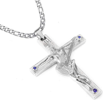 Johnny Hallyday Kreuz Anhänger Silber Rocker Geschenk