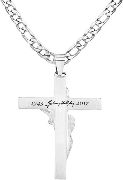 Johnny Hallyday Kreuz Anhänger Silber Rocker Geschenk