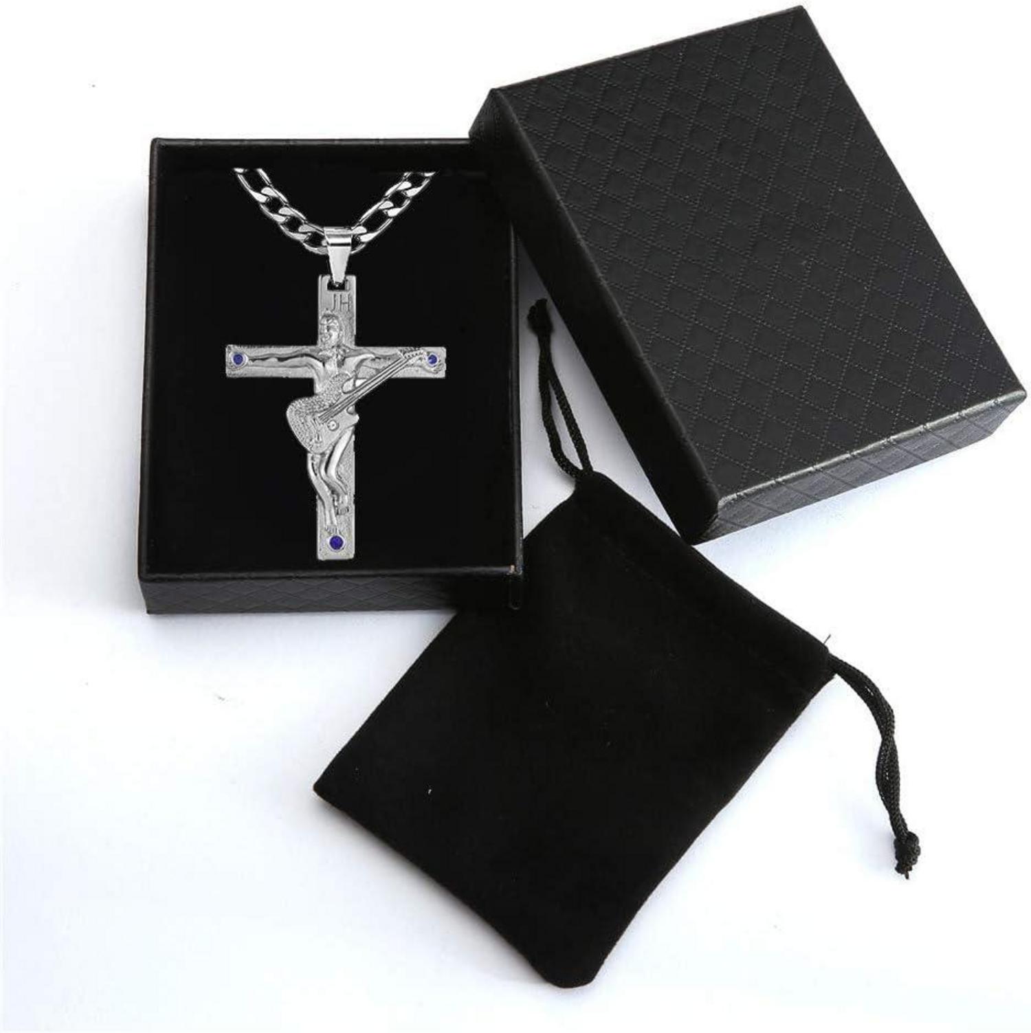 Kreuz Johnny Hallyday Anhänger Gitarren Rocker Geschenk
