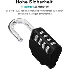 Vorhängeschloss Zahlencode 4 Stellig 2er Set Schwarz
